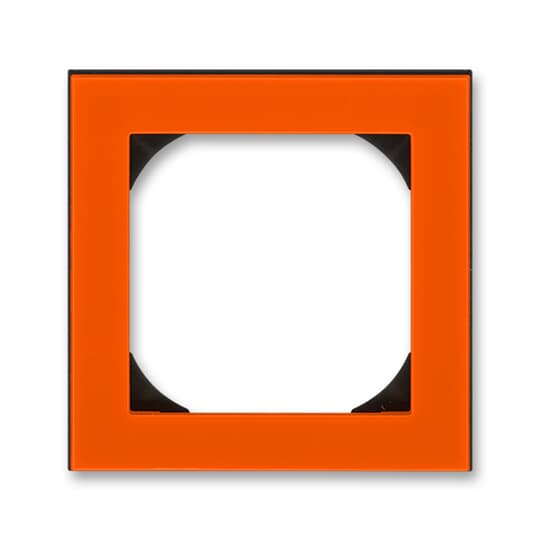 3901H-A05510 66  Rámeček jednonásobný s otvorem 55×55 mm, oranžová / kouřová černá